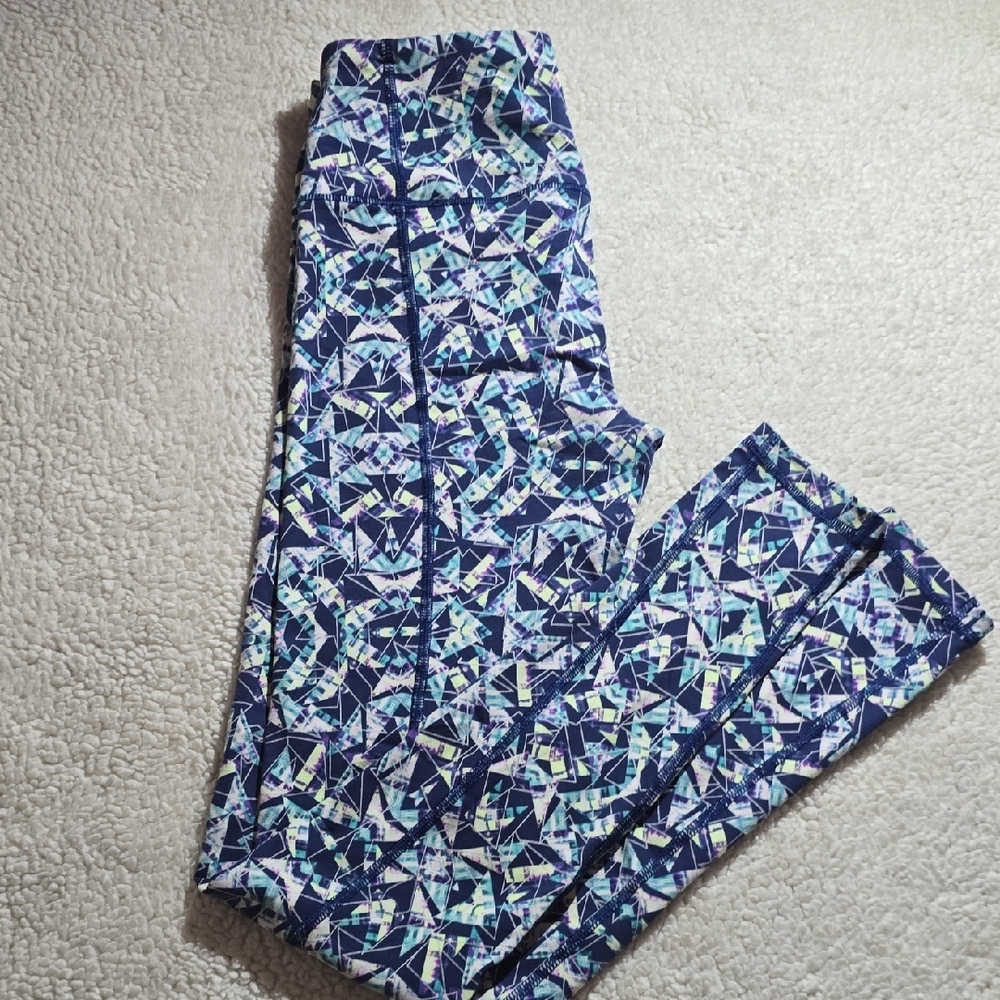 Victoria's Secret VSX Sport Geometric Leggings - Blue and White